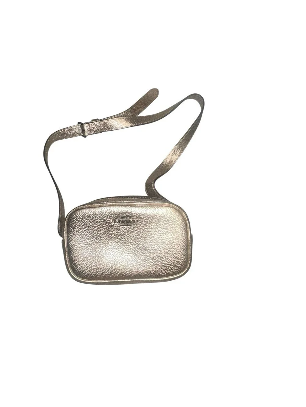 New COACH Metallic Gold Leather Fanny Pack Belt Bag